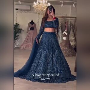 Premium Georgette With Heavy Sequence Work Midnight Blue Lehenga Choli